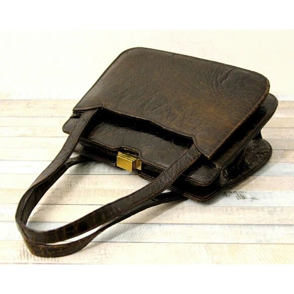 Nordstrom Best BROWN GENUINE LEATHER FRAME POCKETBOOK BAG HANDBAG SMALL PURSE - Picture 10 of 12